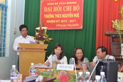 Chi bộ trường THCS Nguyễn Huệ đại hội lần thứ V, NK 2015-2017