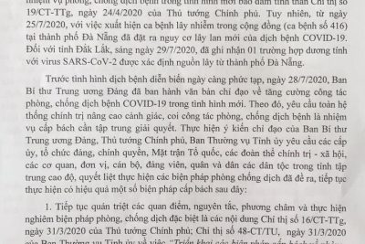 Khẩn-Các văn bản chỉ đạo về phòng chống dịch Covid-19 của các cấp lãnh đạo
