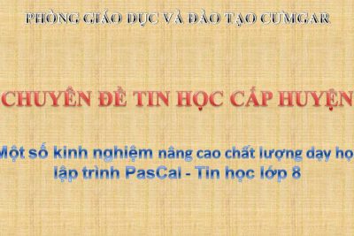 Chuyên đề: Một số biện pháp nâng cao chất lượng dạy học NNLT Pascal