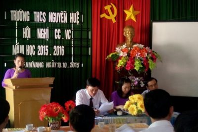 Trường THCS Nguyễn Huệ hội nghị CC-VC thành công tốt đẹp